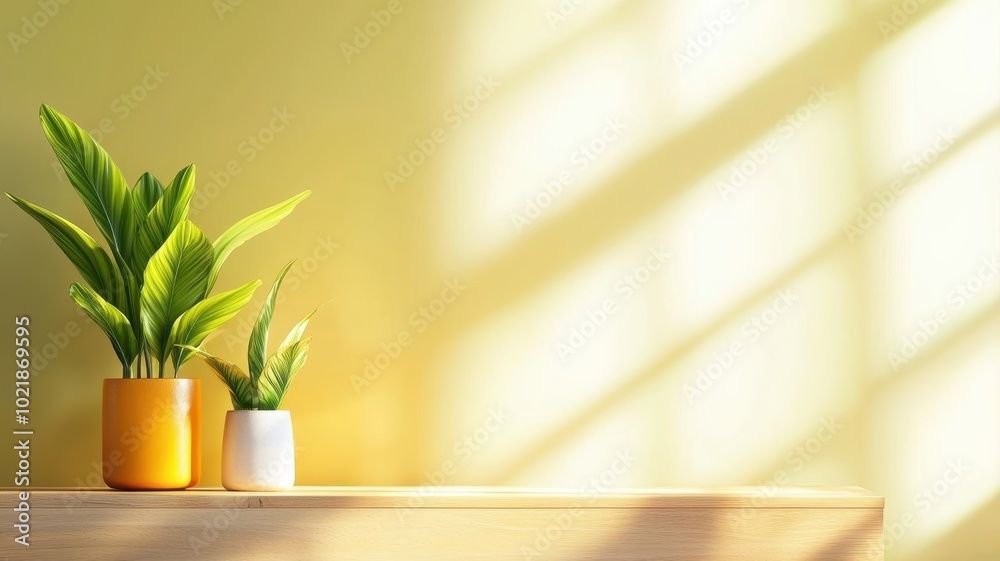 Serene Scandinavian Minimalist Interior Design with Light Wood Furniture and Potted Plants,3D rendering Serene Scandinavian Minimalist Interior Design with Light Wood Furniture and Potted Plants,3D rendering