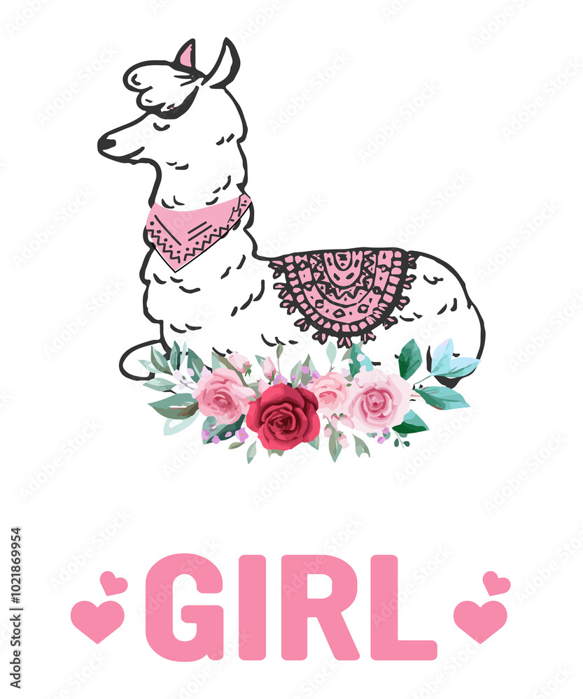 Fototapeta premium Alpaca Girl