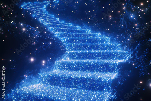 Stairway to the Stars: A Dreamlike Path of Sparkling Lights 