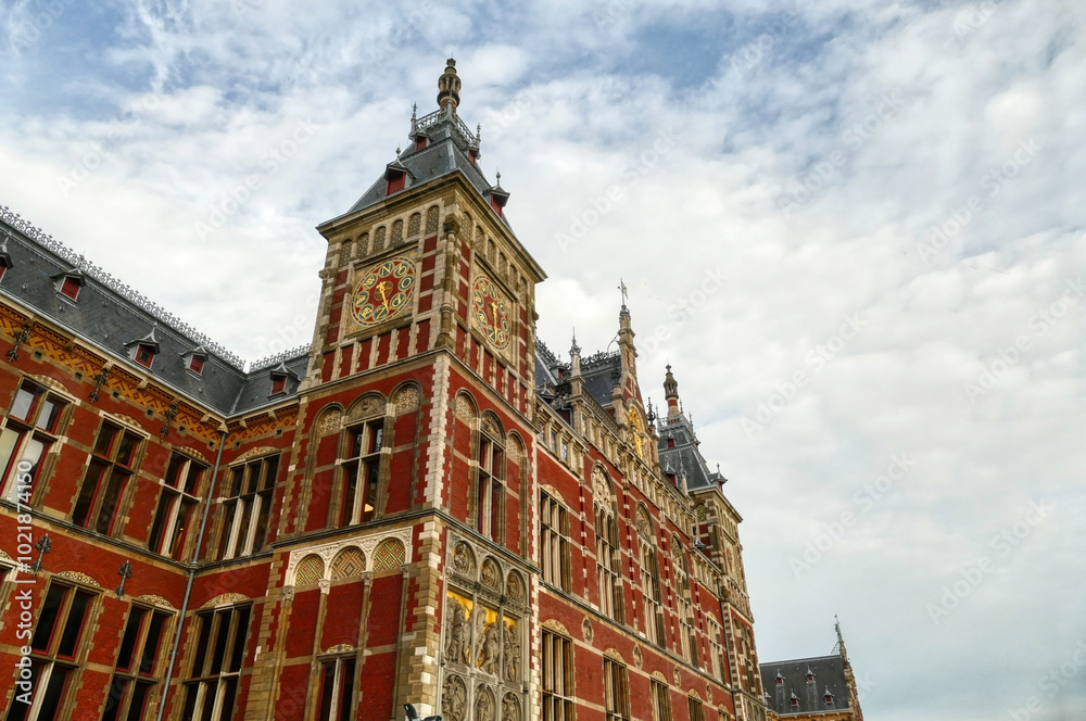 Historischer Bahnhof in Amsterdam in den Niederlanden Historischer Bahnhof in Amsterdam in den Niederlanden