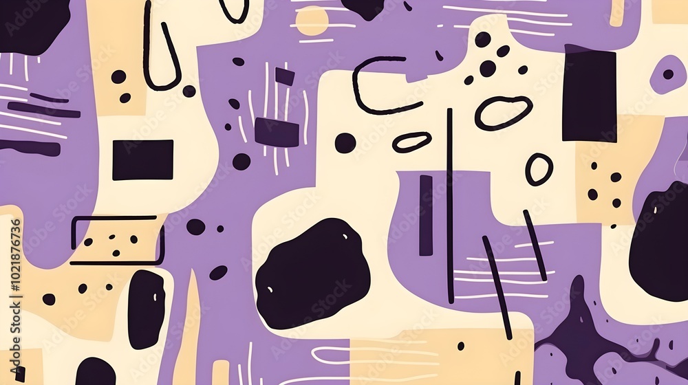 Seamless Background of abstract Shapes and Textures in dark purple Tones. Creative Wallpaper Seamless Background of abstract Shapes and Textures in dark purple Tones. Creative Wallpaper