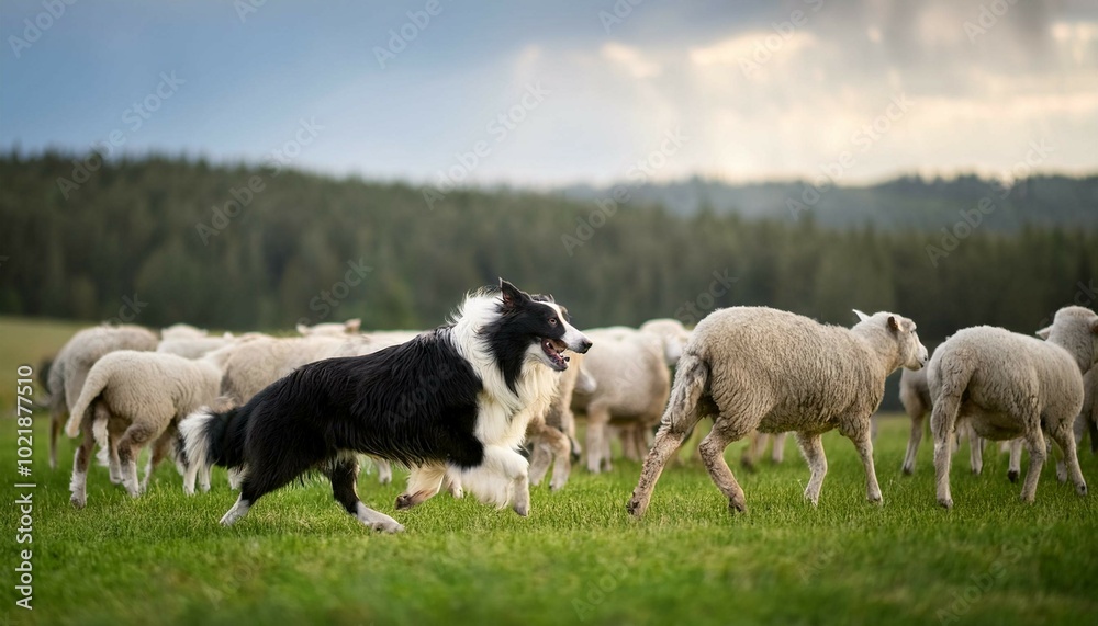 sheep with dog