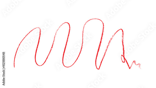 Hand-drawn pencil scribble, Red pencil strokes isolated on a transparent background