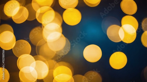 Abstract yellow themed light electric bokeh background photo