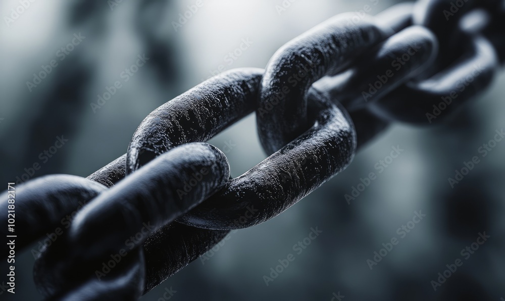 Diagonal chain, a blockchain concept, gray closeup Diagonal chain, a blockchain concept, gray closeup