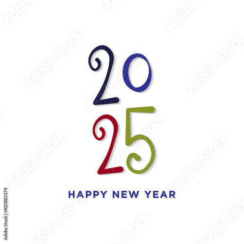 Happy new year 2025. Abstract 2025 Happy New Year Logo Concept