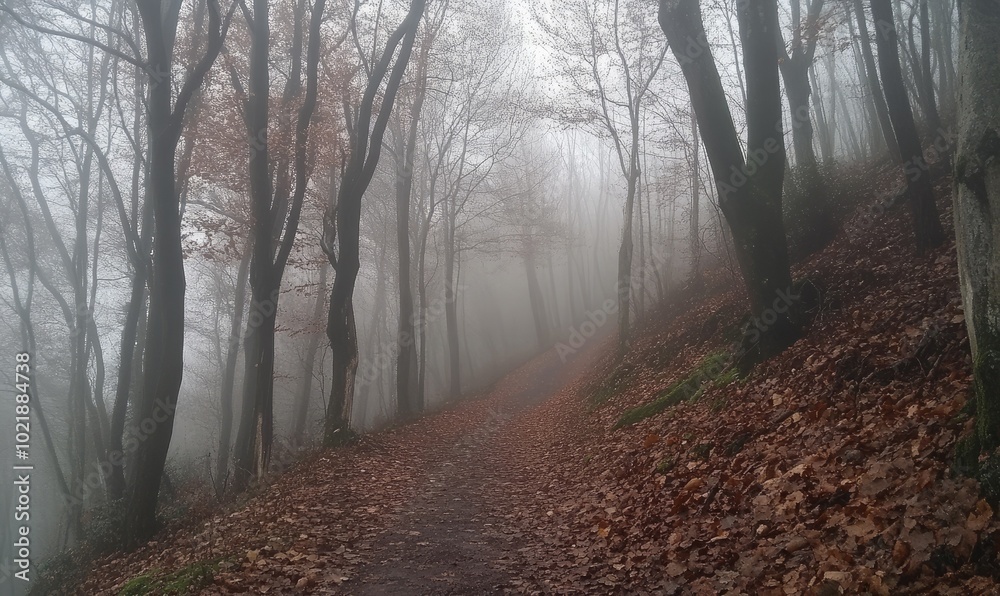 Deciduous misty forest