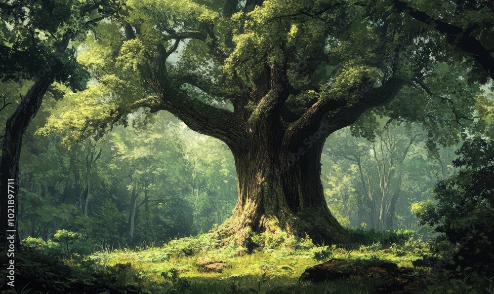 Giant tree in the forest Giant tree in the forest