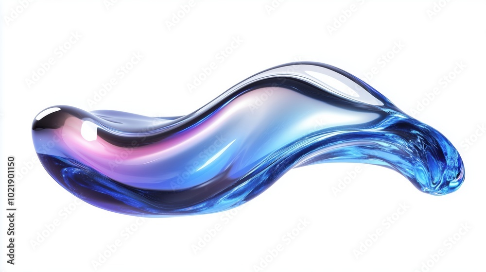 Abstract fluid chrome in motion - futuristic design element for digital media Abstract fluid chrome in motion - futuristic design element for digital media