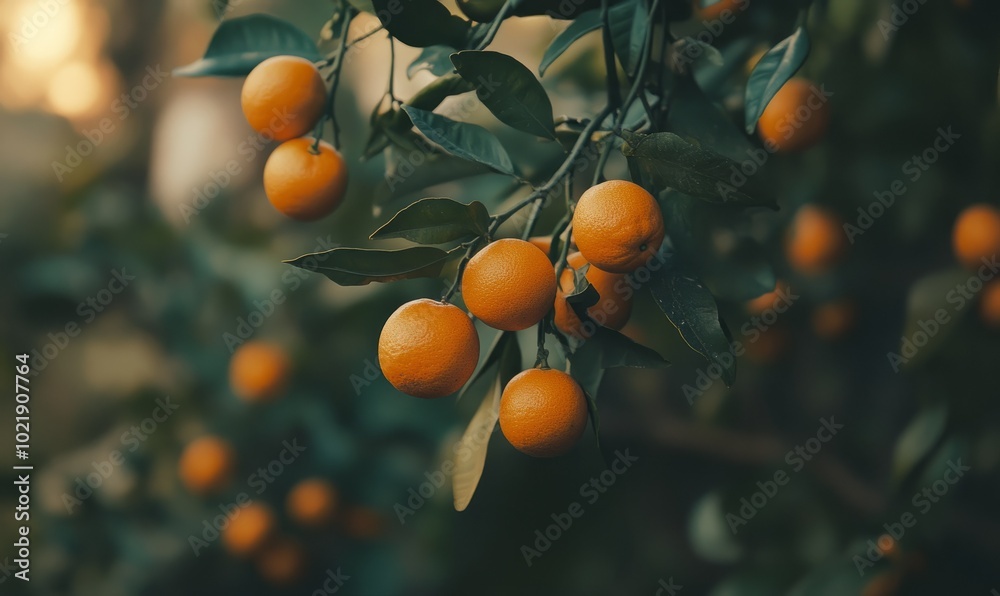 ripe mandarins on a fruit tree ripe mandarins on a fruit tree