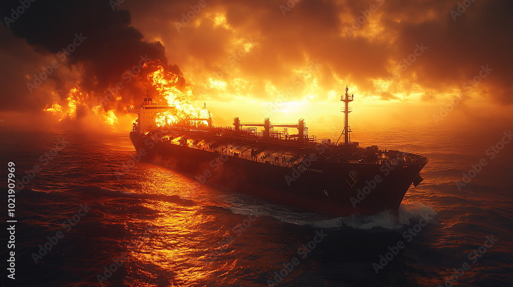 Critical Moments with a Oil Tanker Fires at Sea Critical Moments with a Oil Tanker Fires at Sea