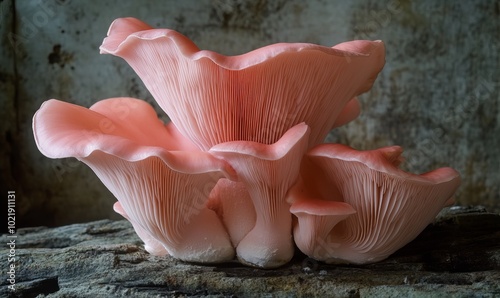 Pink oyster mushrooms