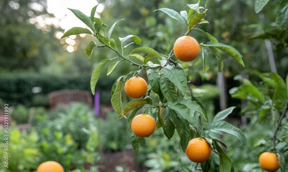 ripe mandarins on a fruit tree ripe mandarins on a fruit tree