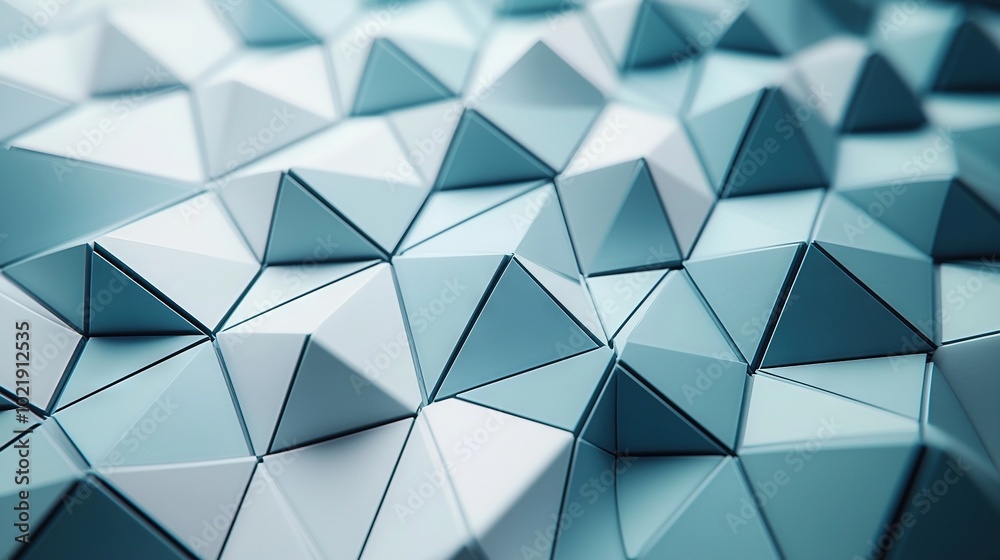   A detailed close-up image of a mosaic wall featuring various blue and white cube tiles