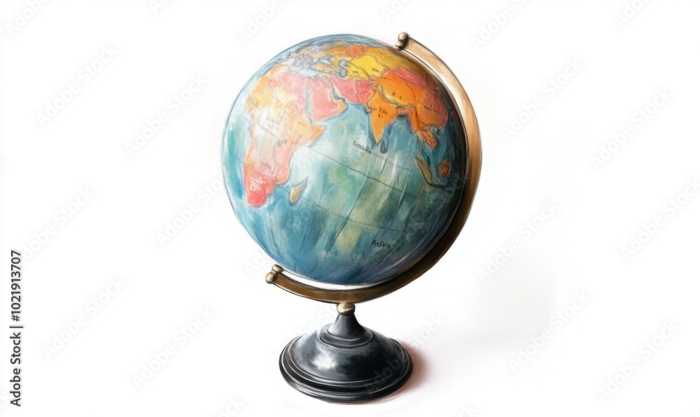 School globe illustration geography map model School globe illustration geography map model