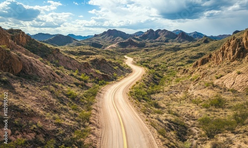 Road through desert landscape