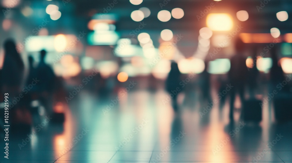 Blurred silhouettes of people walking in a bustling urban environment at night, with colorful bokeh lights creating a dreamy, atmospheric cityscape. Blurred silhouettes of people walking in a bustling urban environment at night, with colorful bokeh lights creating a dreamy, atmospheric cityscape.