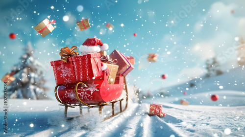 Christmas Eve Santa Claus on Sleigh