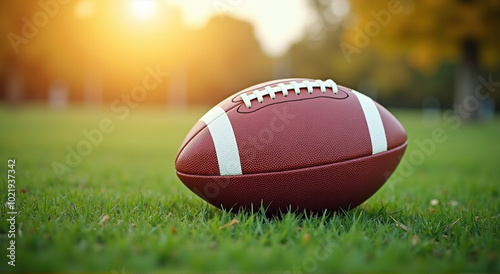 american football on grass