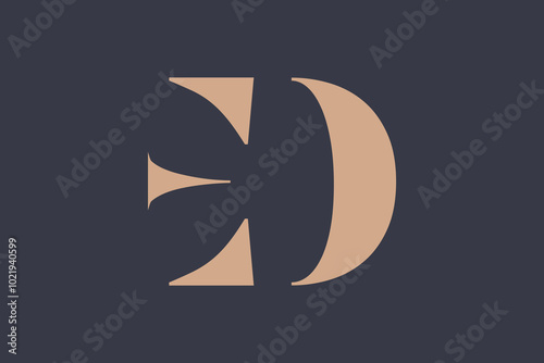 Abstract letter ED logo. This logo icon incorporate with abstract shape in the creative way. 