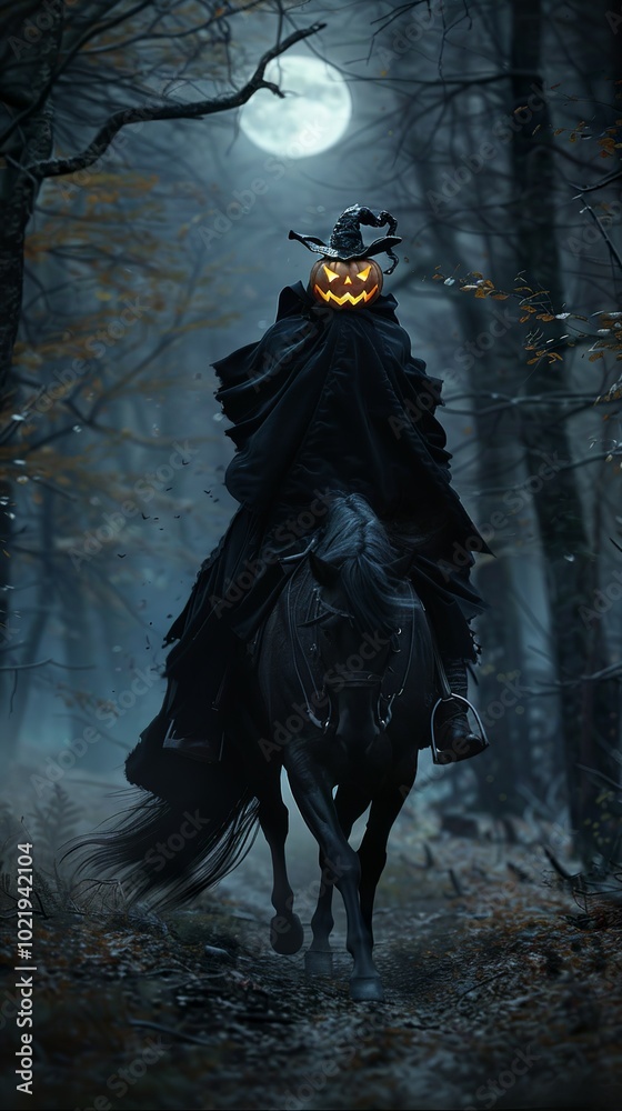 Fototapeta premium Halloween night mobile or instagram post background