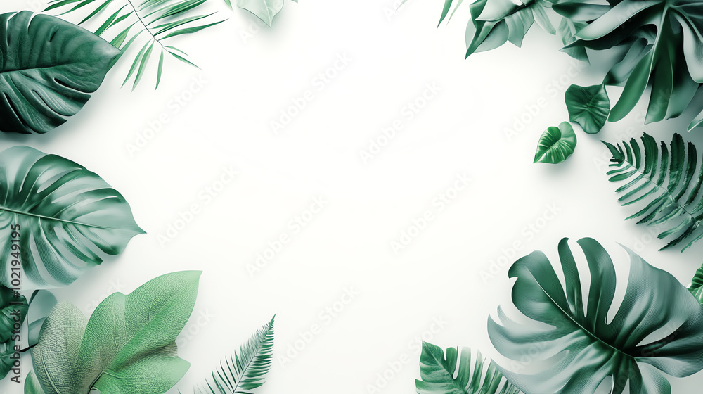 A beautiful arrangement of green leaves on a white background, creating a fresh and vibrant atmosphere, perfect for nature-inspired designs. A beautiful arrangement of green leaves on a white background, creating a fresh and vibrant atmosphere, perfect for nature-inspired designs.