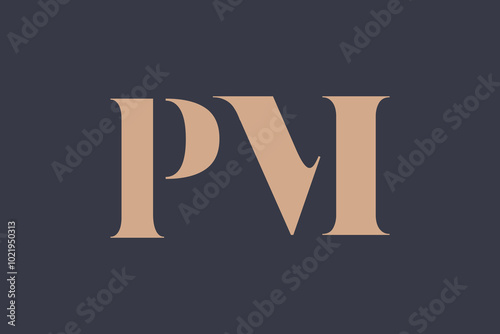 Abstract letter PM logo. This logo icon incorporate with abstract shape in the creative way. 