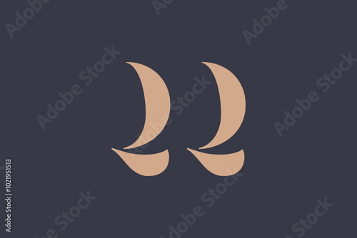 Abstract letter QQ logo. This logo icon incorporate with abstract shape in the creative way. 