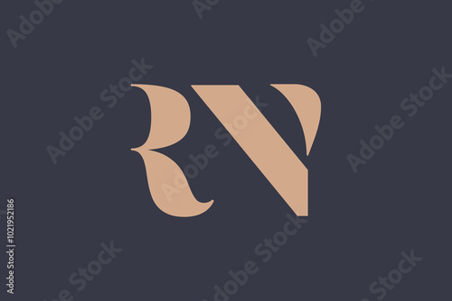 Abstract letter RN logo. This logo icon incorporate with abstract shape in the creative way. 