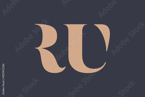 Abstract letter RU logo. This logo icon incorporate with abstract shape in the creative way. 