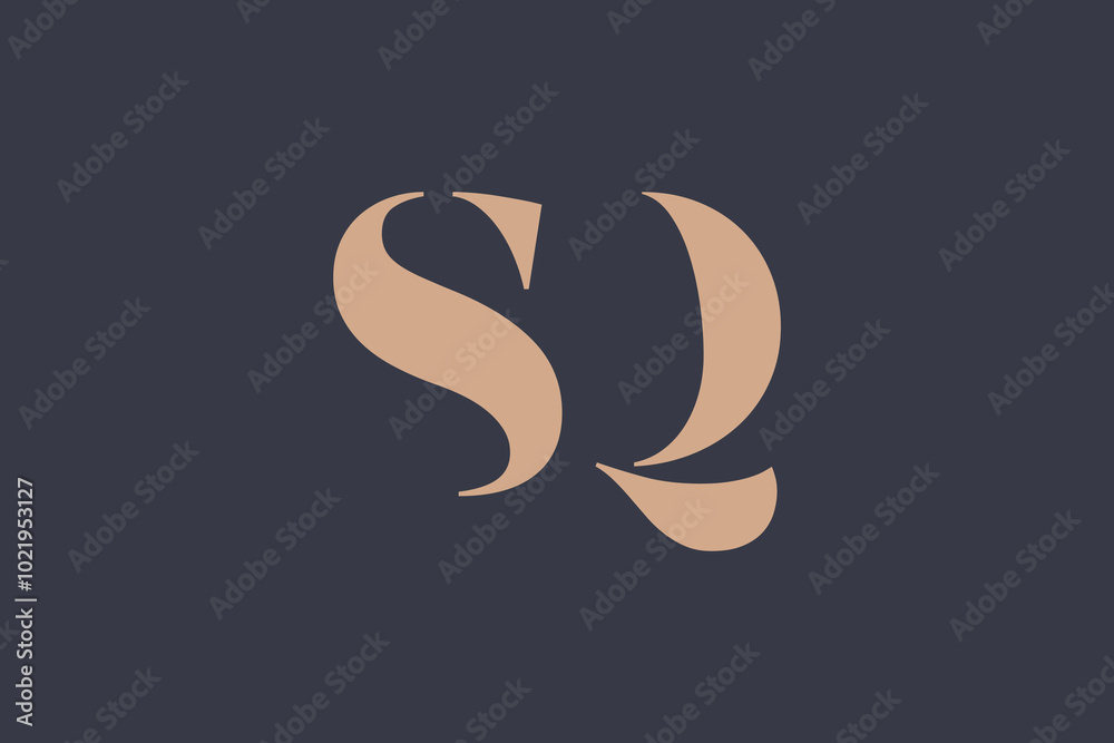 Naklejka premium Abstract letter SQ logo. This logo icon incorporate with abstract shape in the creative way. 