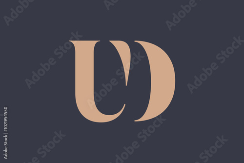 Abstract letter UD logo. This logo icon incorporate with abstract shape in the creative way. 