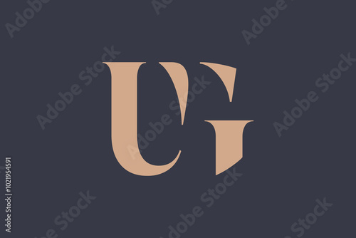 Abstract letter UG logo. This logo icon incorporate with abstract shape in the creative way. 