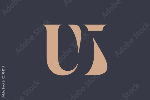 Abstract letter UJ logo. This logo icon incorporate with abstract shape in the creative way. 