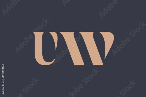 Abstract letter UW logo. This logo icon incorporate with abstract shape in the creative way. 