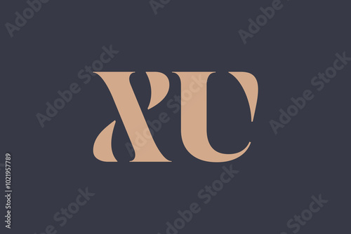 Abstract letter XU logo. This logo icon incorporate with abstract shape in the creative way. 