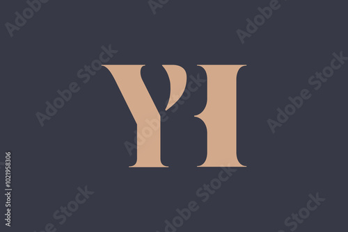 Abstract letter YH logo. This logo icon incorporate with abstract shape in the creative way. 