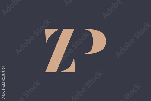 Abstract letter ZP logo. This logo icon incorporate with abstract shape in the creative way. 