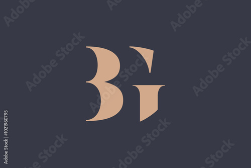 Abstract letter BG logo. This logo icon incorporate with abstract shape in the creative way. 
