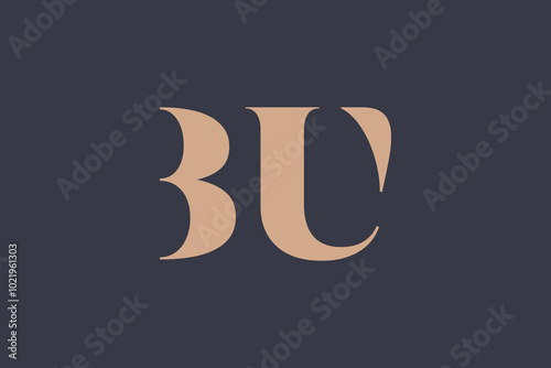 Abstract letter BU logo. This logo icon incorporate with abstract shape in the creative way. 