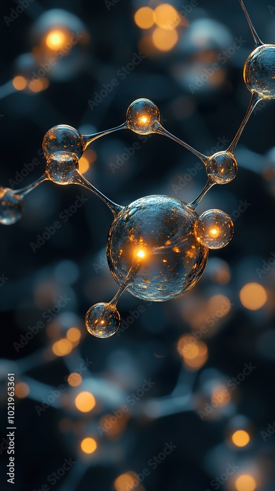 Abstract 3D Render of a Molecule - Science and Technology Abstract 3D Render of a Molecule - Science and Technology