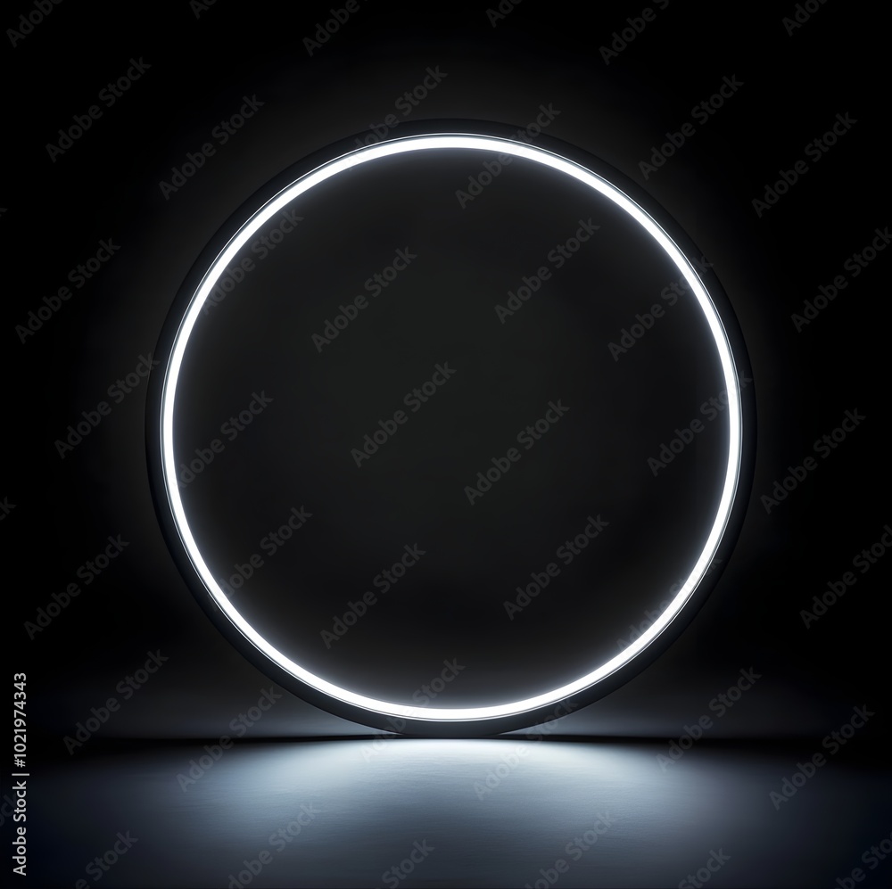 Black background with a ring light in the center of the image. Black background with a ring light in the center of the image.