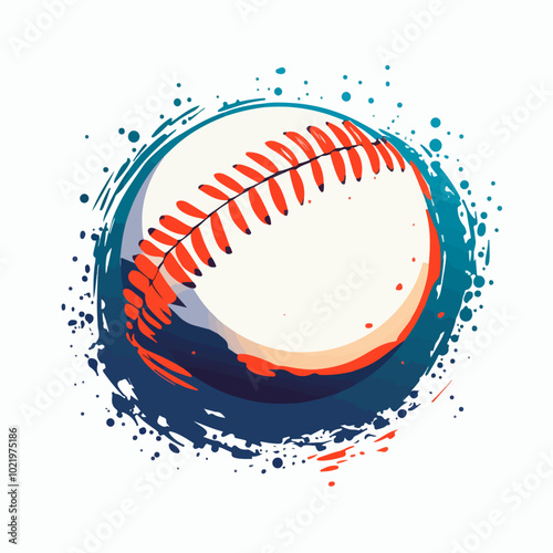 Illustration of a baseball ball. Sports. Baseball.