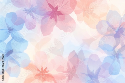 Delicate floral patterns blend pastel shades, creating a calming and beautiful backdrop ideal for spring-themed projects. Generative AI