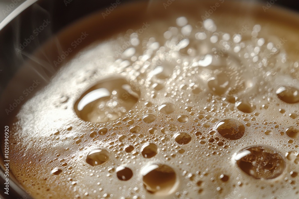 a close-up photo of a coffee foam in a cup a close-up photo of a coffee foam in a cup