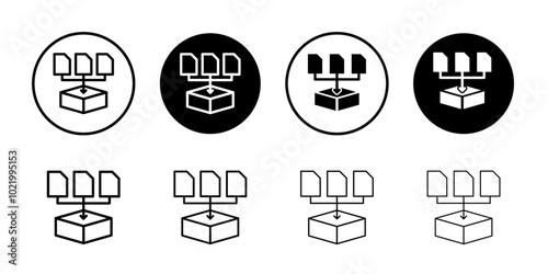 Collection icon Black and white outline vector