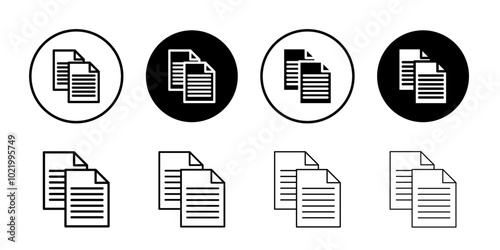 Copy icon Black and white outline vector