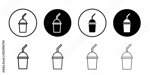 Drink icon Black and white outline vector