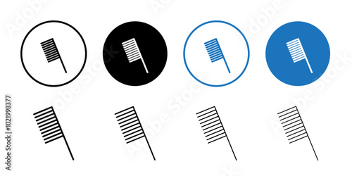 Hair brush icon Black and white outline vector