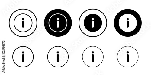 Information icon Black and white outline vector